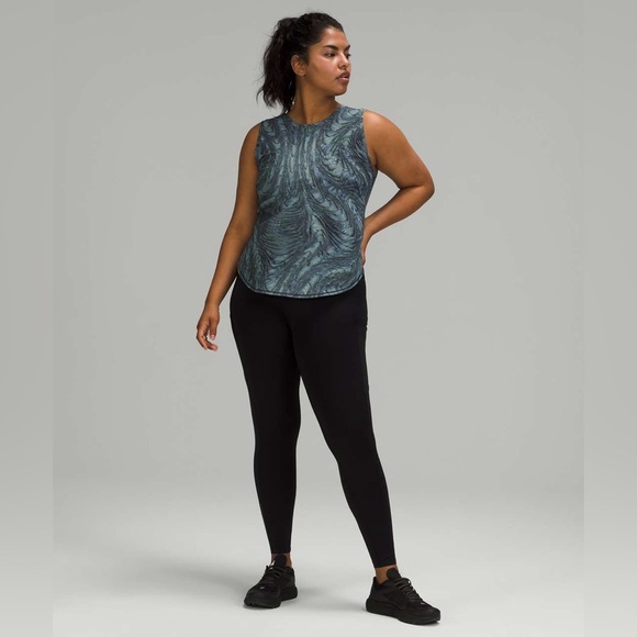 Lululemon High Neck Split Hem Run Tank Dimensional Icing Blue Multi - Picture 4 of 10